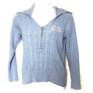 Harley Davidson cable knit half zip sweater